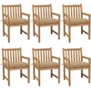 Image de vidaXL - Tuinstoelen - 6 - st - met - beige - kussens - massief - teakhout
