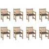 Image de vidaXL - Tuinstoelen - 8 - st - met - antracietkleurige - kussens - massief - teakhout
