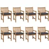 Image de vidaXL - Tuinstoelen - 8 - st - met - antracietkleurige - kussens - massief - teakhout