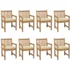 Image de vidaXL - Tuinstoelen - 8 - st - met - crèmewitte - kussens - massief - teakhout