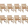 Image de vidaXL - Tuinstoelen - 8 - st - met - groene - kussens - massief - teakhout