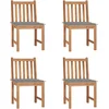 Image de vidaXL - Tuinstoelen - 4 - st - met - kussens - massief - teakhout