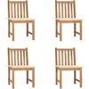 Image de vidaXL - Tuinstoelen - 4 - st - met - kussens - massief - teakhout