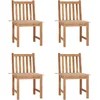 Image de vidaXL - Tuinstoelen - 4 - st - met - kussens - massief - teakhout