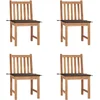 Image de vidaXL - Tuinstoelen - 4 - st - met - kussens - massief - teakhout