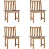 Image de vidaXL - Tuinstoelen - 4 - st - met - kussens - massief - teakhout