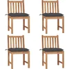 Image de vidaXL - Tuinstoelen - 4 - st - met - kussens - massief - teakhout