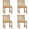 Image de vidaXL - Tuinstoelen - 4 - st - met - kussens - massief - teakhout
