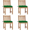 Image de vidaXL - Tuinstoelen - 4 - st - met - kussens - massief - teakhout