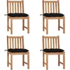 Image de vidaXL - Tuinstoelen - 4 - st - met - kussens - massief - teakhout
