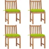 Image de vidaXL - Tuinstoelen - 4 - st - met - kussens - massief - teakhout