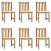 Image de vidaXL - Tuinstoelen - 6 - st - met - kussens - massief - teakhout