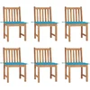 Image de vidaXL - Tuinstoelen - 6 - st - met - kussens - massief - teakhout