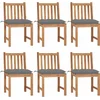 Image de vidaXL - Tuinstoelen - 6 - st - met - kussens - massief - teakhout