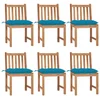 Image de vidaXL - Tuinstoelen - 6 - st - met - kussens - massief - teakhout