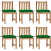 Image de vidaXL - Tuinstoelen - 6 - st - met - kussens - massief - teakhout