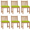 Image de vidaXL - Tuinstoelen - 6 - st - met - kussens - massief - teakhout