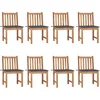 Image de vidaXL - Tuinstoelen - 8 - st - met - kussens - massief - teakhout