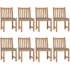 Image de vidaXL - Tuinstoelen - 8 - st - met - kussens - massief - teakhout