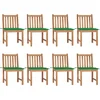 Image de vidaXL - Tuinstoelen - 8 - st - met - kussens - massief - teakhout
