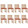 Image de vidaXL - Tuinstoelen - 8 - st - met - kussens - massief - teakhout