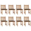 Image de vidaXL - Tuinstoelen - 8 - st - met - kussens - massief - teakhout