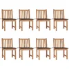 Image de vidaXL - Tuinstoelen - 8 - st - met - kussens - massief - teakhout