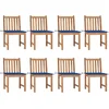 Image de vidaXL - Tuinstoelen - 8 - st - met - kussens - massief - teakhout