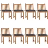 Image de vidaXL - Tuinstoelen - 8 - st - met - kussens - massief - teakhout