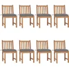 Image de vidaXL - Tuinstoelen - 8 - st - met - kussens - massief - teakhout