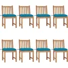 Image de vidaXL - Tuinstoelen - 8 - st - met - kussens - massief - teakhout