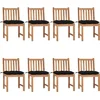 Image de vidaXL - Tuinstoelen - 8 - st - met - kussens - massief - teakhout
