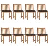 Image de vidaXL - Tuinstoelen - 8 - st - met - kussens - massief - teakhout