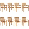 Image de vidaXL - Tuinstoelen - stapelbaar - 8 - st - massief - teakhout