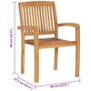 Image de vidaXL - Tuinstoelen - stapelbaar - 4 - st - met - kussens - massief - teakhout