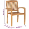 Image de vidaXL - Tuinstoelen - stapelbaar - 4 - st - met - kussens - massief - teakhout