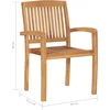 Image de vidaXL - Tuinstoelen - stapelbaar - 4 - st - met - kussens - massief - teakhout