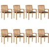 Image de vidaXL - Tuinstoelen - stapelbaar - 8 - st - met - kussens - massief - teakhout