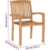 Image de vidaXL - Tuinstoelen - stapelbaar - 4 - st - met - kussens - massief - teakhout