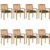 Image de vidaXL - Tuinstoelen - stapelbaar - 8 - st - met - kussens - massief - teakhout