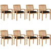 Image de vidaXL - Tuinstoelen - stapelbaar - 8 - st - met - kussens - massief - teakhout