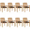 Image de vidaXL - Tuinstoelen - stapelbaar - 8 - st - met - kussens - massief - teakhout