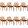 Image de vidaXL - Tuinstoelen - stapelbaar - 8 - st - met - kussens - massief - teakhout
