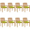 Image de vidaXL - Tuinstoelen - stapelbaar - 8 - st - met - kussens - massief - teakhout