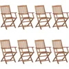 Image de vidaXL - Tuinstoelen - 8 - st - inklapbaar - massief - acaciahout