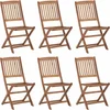 Image de vidaXL - Tuinstoelen - 6 - st - inklapbaar - massief - acaciahout