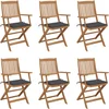 Image de vidaXL - Tuinstoelen - 6 - st - inklapbaar - met - kussens - massief - acaciahout