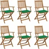 Image de vidaXL - Tuinstoelen - 6 - st - inklapbaar - met - kussens - massief - acaciahout
