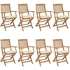 Image de vidaXL - Tuinstoelen - 8 - st - inklapbaar - met - kussens - massief - acaciahout