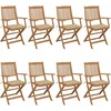 Image de vidaXL - Tuinstoelen - 8 - st - inklapbaar - met - kussens - massief - acaciahout